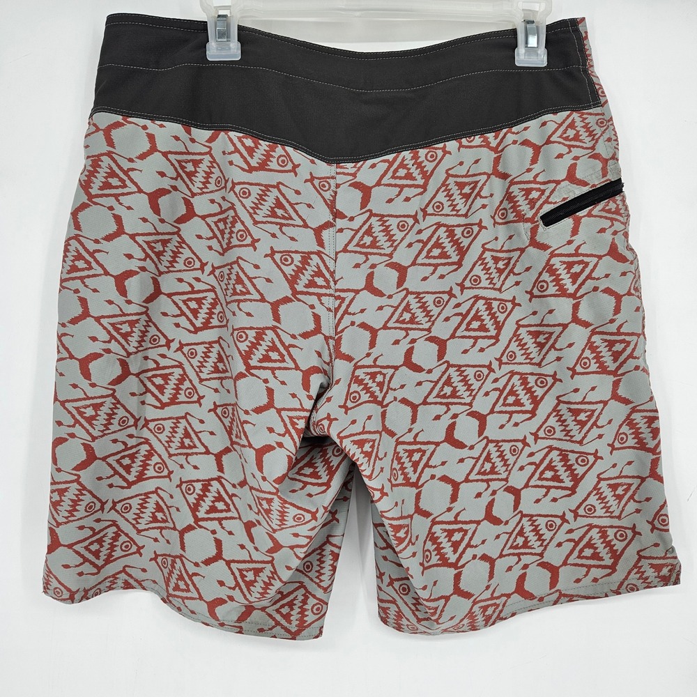 Patagonia Board Shorts Mens Sz 36 Swim Trunks Drawstring Gray Red Summer Beach - Picture 4 of 11